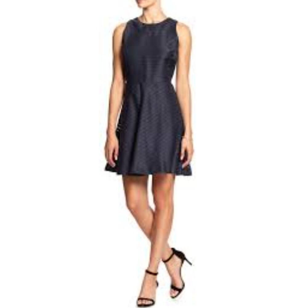 Banana Republic Fit and Flare A-Line‎ Navy Stripe Dress size 4